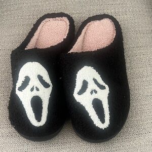 Adults Black and White Ghost Slippers
